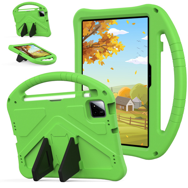 Puzdro FunColor na Xiaomi Pad 7 / Pad 7 Pro 11.2 pancierové / Xiaomi Pad 7 Pro, zelené - ochranné so stojanom