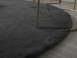 Rabbit Strado 80x80 DeepGrey round rug (Gray)
