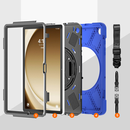 Puzdro Shockproof na Samsung Galaxy Tab A9 Plus 11 2023 X210 X215 X216, modré - ochranné so stojanom