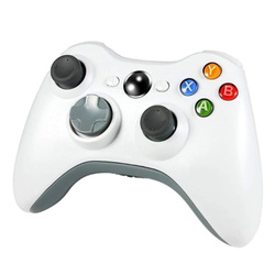 Bezdrôtový Gamepad ovládač na batérie 2xAA na konzolu Xbox 360, biely