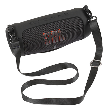 Puzdro Súprava + s pásikom na Jbl Charge 5 cestovné karabína / Charge 5, čierne - ochranné so stojanom