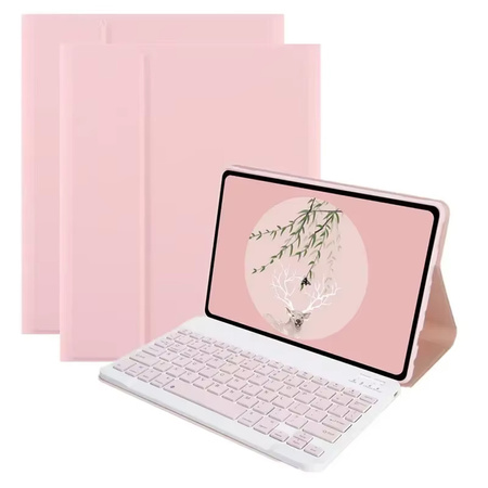 Etui z klawiaturą Bluetooth do Redmi Pad 2 PRO 2025, różowe
