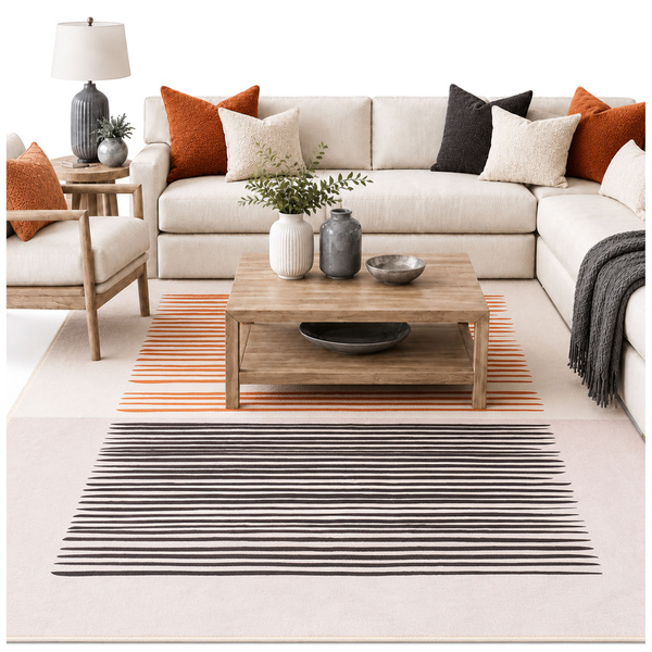 Dywan Novo 160x200 cm - beżowy Piaskowe Linie - miękki do salonu i sypialni