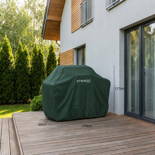 Pokrowiec na grill 170x60x117 cm wodoodporny ochrona UV zielony