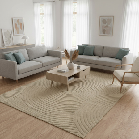 Dywan 160x230 do salonu pętelkowy duży japandi nowoczesny ciężki gruby POLO, beżowy