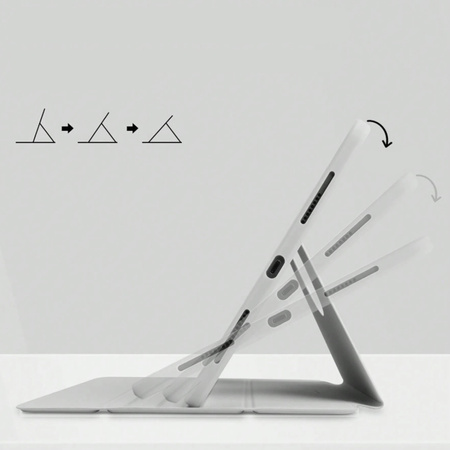 Etui OBROTOWE PENCIL do iPad 10.9 2022 Gen. 10/ 11 2025 A16 Gen. 11 WAKE UP, szare