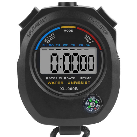 Electronic digital stopwatch with compass timer