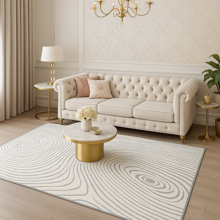 Dywan 140x200 do salonu pętelkowy duży japandi nowoczesny ciężki gruby POLO - Cloud (Szary)