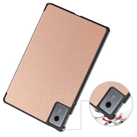 Puzdro Smart na Lenovo Idea Tab 11 2025 s klapkou, zlaté - ochranné so stojanom