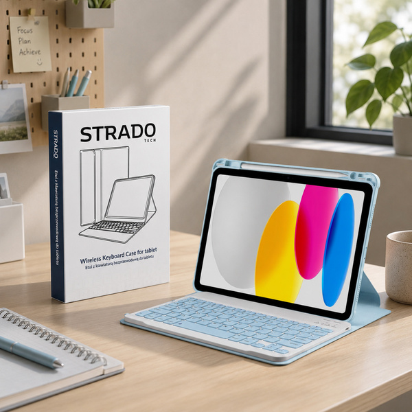 Puzdro 360 s klávesnicou na Apple iPad 10.9 2022 Gen. 10 / 11 2025 A16 Gen. 11 / Apple iPad 11 2025 / Apple iPad 10 2024, modré - ochranné