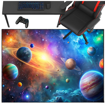 Dywan gamingowy 120x160 dla gracza mata pod fotel antypoślizgowy Galaktyka