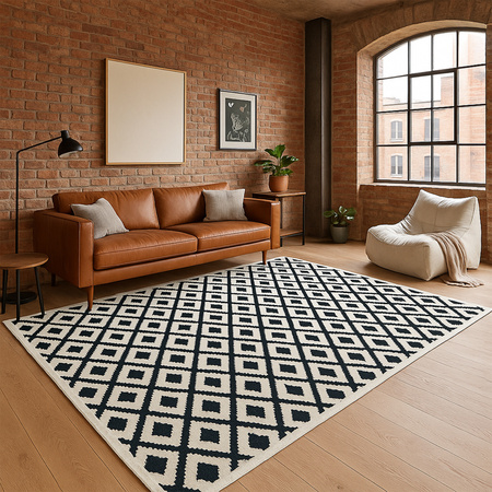 Dywan 160x230 do salonu pętelkowy duży japandi nowoczesny ciężki gruby POLO, szary