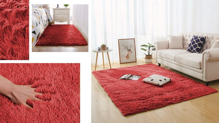 Shaggy Strado 140x200 BloodyRed room carpet (Bright red)