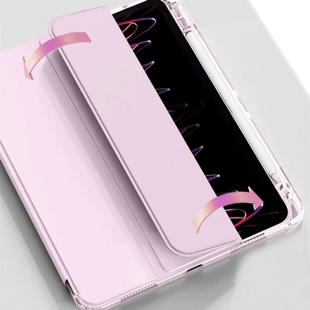 Hard Crystal case with stylus holder for Apple iPad 10.9 10 GEN 2022 / iPad 11 A16 11GEN 2025 - Pink
