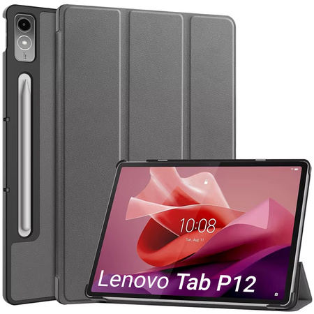 Puzdro Smart Case na Lenovo Tab P12 12.7 TB370 2023 / Tab P12 TB370, sivé - ochranné so stojanom