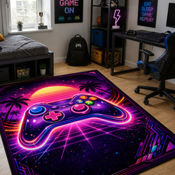 Dywan gamingowy dla gracza mata pod fotel antypoślizgowy Retro Pad