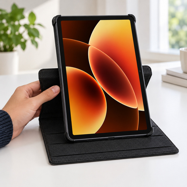 Etui obrotowe do Xiaomi Pad 7 / 7 PRO / Pad 8 / 8 PRO / Pad 9 z klapką - czarne