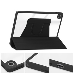 Puzdro 360 Crystal na Lenovo Tab 10.1 2025, čierne - ochranné so stojanom, prístup k portom a tlačidlám