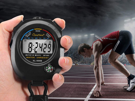 Electronic digital stopwatch with compass timer