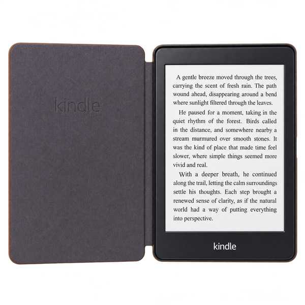 Etui Slim Case do Kindle Paperwhite 4 2018, brązowe- ochronne, dostęp do portów i przycisków