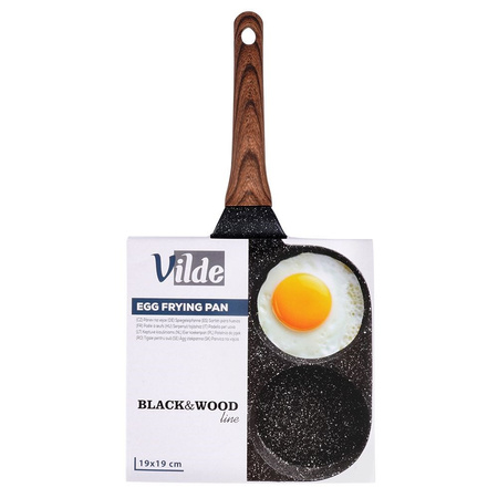 Egg Pan Granite 4 Holes BLACK&WOOD 19x19 cm