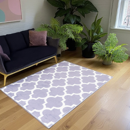 NOVO Strado modern carpet for living room delicate grey velvet pattern Morocco Grey 200x300 cm