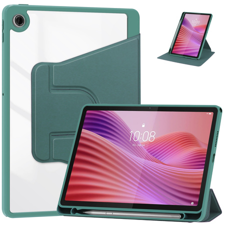 Puzdro 360 Crystal na Lenovo Tab 10.1 2025, zelené - ochranné so stojanom, prístup k portom a tlačidlám