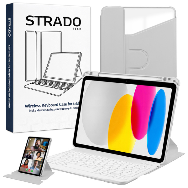 Etui z klawiaturą 360 do iPad 10.9 2022 Gen. 10 / 11 2025 A16 Gen. 11 ochronne szare