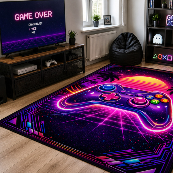 Dywan gamingowy dla gracza mata pod fotel antypoślizgowy Retro Pad
