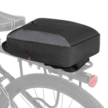 Veľká taška na nosič 2w1 batoh na riadidlá bicykel kolobežka 3L, čierny
