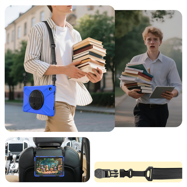 Etui do Samsung Galaxy Tab A11 Plus 10.9 2025 - Pancerne z uchwytem i paskiem