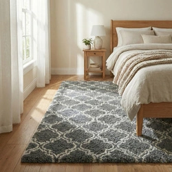 Dywan do salonu shaggy DECOR antypoślizgowy miękki puszysty modny 100x150 Grey Lantern