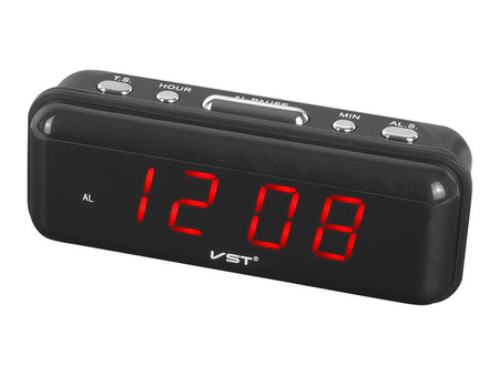 Budzik zegar elektroniczny sieciowy led 24h alarm