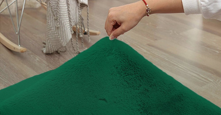 Rabbit Strado 140x140 BottleGreen round rug (Green)