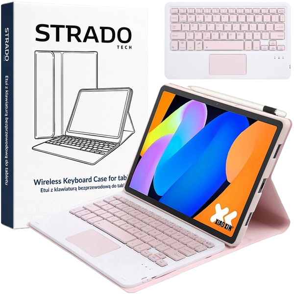 Puzdro s klávesnicou Bluetooth na Lenovo Tab M11, ružové - ochranné so stojanom, prístup k portom a tlačidlám