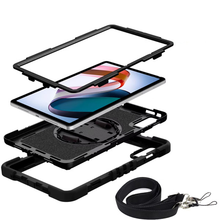 Puzdro pancierové s držiakom Shockproof na Xiaomi Redmi Pad SE 2023 11 / Redmi Pad SE 11, čierne - ochranné