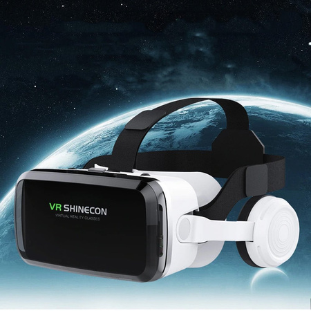 Okulary VR 3D do wirtualnej rzeczywistości gogle Shinecon G04BS + słuchawki + Pad Bluetooth - do smartfona