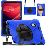 Etui Armor Strap do Lenovo Tab M11, granatowe - ochronne z podstawką, dostęp do portów i przycisków