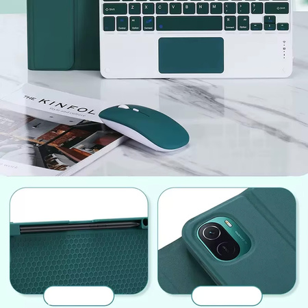 Puzdro s klávesnicou na Xiaomi Pad 7 / Pad 7 Pro 11.2 na stylus / Xiaomi Pad 7 Pro, zelené - ochranné so stojanom
