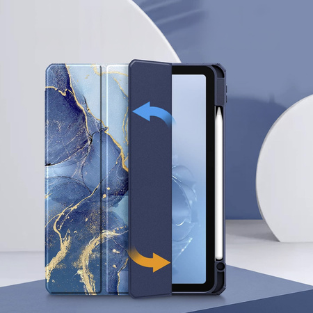 Puzdro grafické na Apple iPad 10.9 2022 Gen 10 / 11 2025 A16 Gen 11 s klapkou, morské - ochranné so stojanom