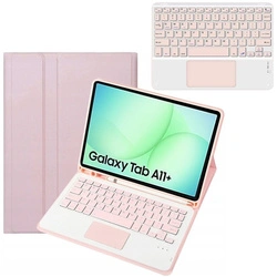 Etui z klawiaturą Bluetooth do Samsung Galaxy Tab A11+, różowe - ochronne z podstawką