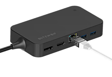 Adapter stacja dokująca 7w1 Blitzwolf BW-TH7 Surface Hub DC 5V, HDMI, USB, Display Port, 3.5mm Audio, RJ45 Gigabit Ethernet