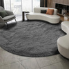Shaggy Strado 300x300 GreyNight round carpet (Dark Gray)