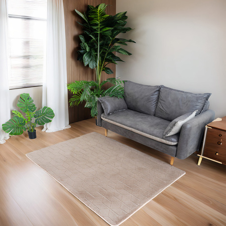 STRADO Rabbit 3D plush soft like rabbit anti-slip carpet 160x220 Beige