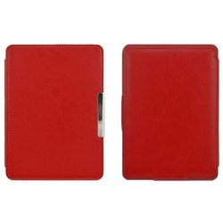 Etui Smart Skóra do Kindle Paperwhite 1 2 3, czerwone - ochronne z podstawką, dostęp do portów i przycisków