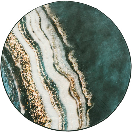 Round carpet NOVO Strado modern for living room marble pattern velvet GoldBank 90x90 cm