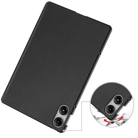 Puzdro Smart s klapkou na Xiaomi Redmi Pad Pro 12.1 2024, čierne - ochranné so stojanom, prístup k portom a tlačidlám