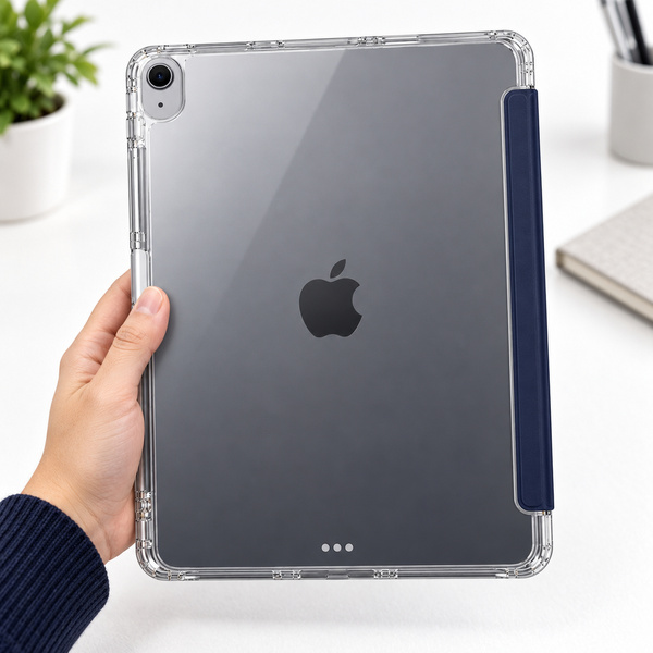 Etui Hard Crystal do Apple iPad Air 13 M4 M3 M2 2026/ 25/ 24 gen 8/ 7 z klapką - granatowe