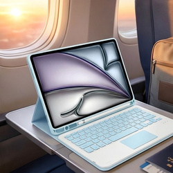 Etui z klawiaturą touchpad do iPad Air 11 M4 2026/ Air 11 M3 2025/ Air 11 M2 2024, gen. 8/ 7/ 6, niebieskie