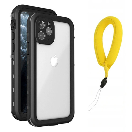 Etui wodoodporne 360 IP68 do iPhone 12 Mini, czarne - ochronne z podstawką, dostęp do portów i przycisków